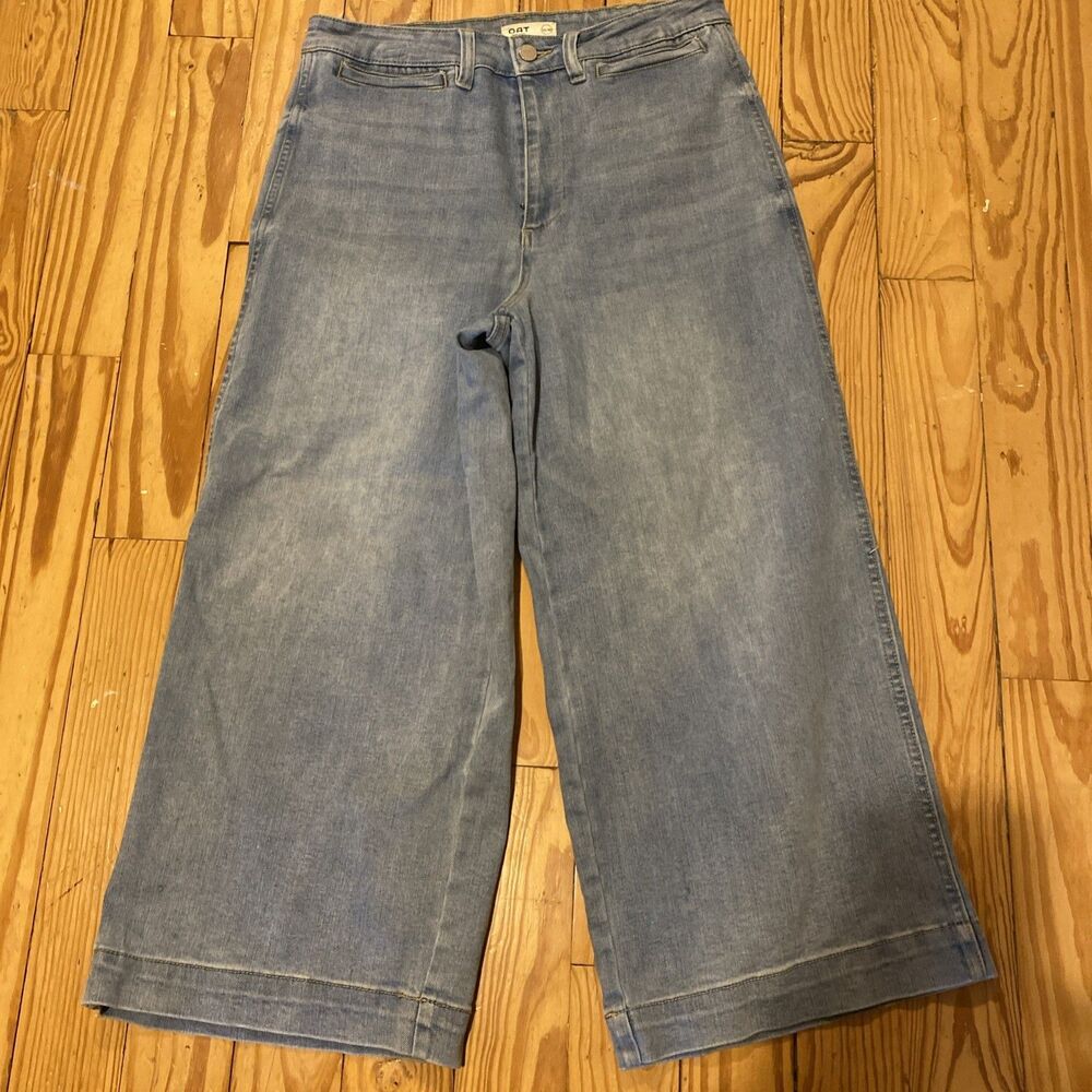 Oat New York High Rise Wide Leg Jeans Women’s 10/30 Light Wash Denim